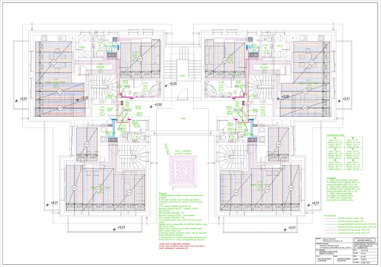 Hatlakásos lakóépület – gépészeti tervek