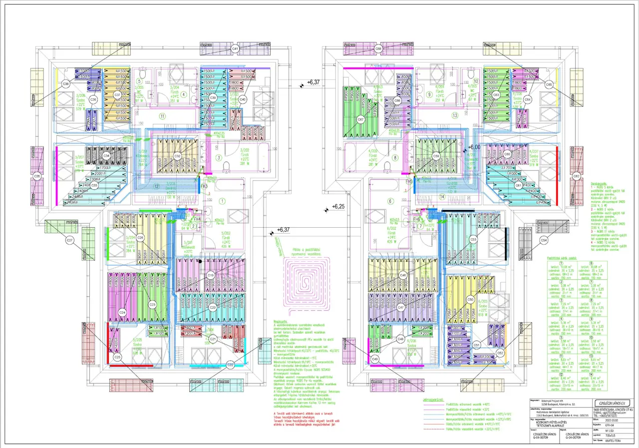 Hatlakásos lakóépület – gépészeti tervek