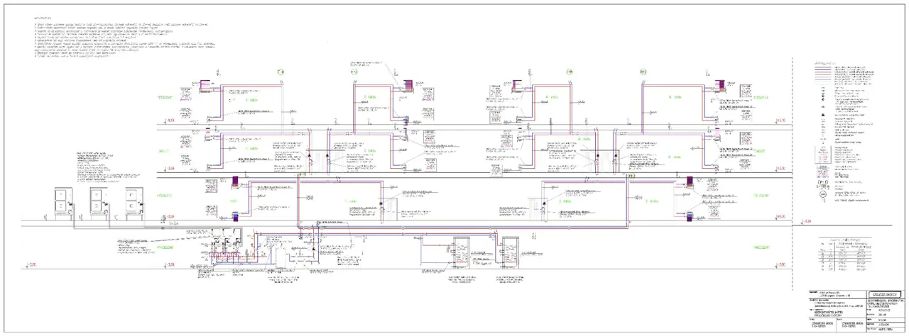Hatlakásos lakóépület – gépészeti tervek